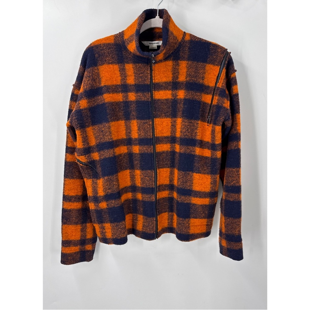 Zadig & Voltaire Made In Portugal Men’s Wool Blend Orange Plaid Jacket S